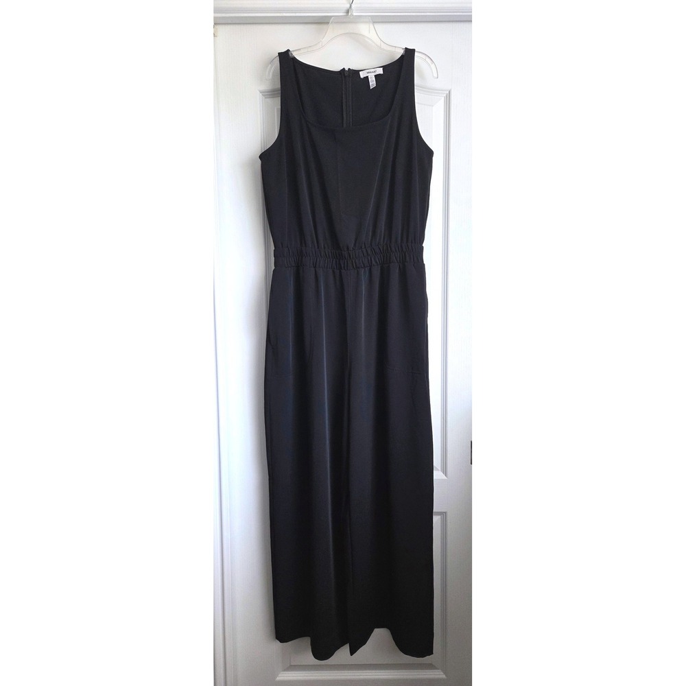 Spanx CarryOn Jumpsuit Black Sleeveless Wide Leg Sz XL